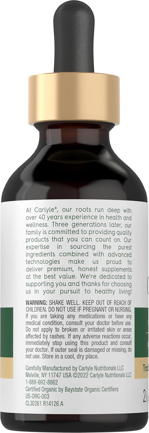 Aceite orgánico de orégano de 2 onzas | Idead para hongos y parásitos | Carlyle