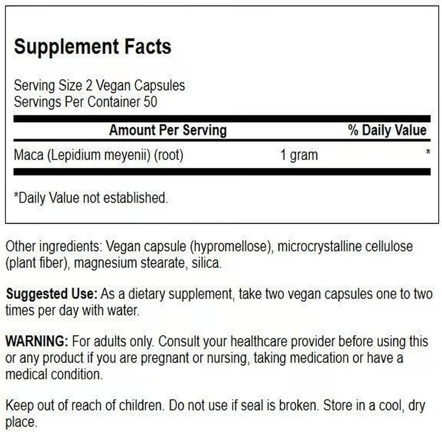 Swanson, Suplemento de Maca, 100 Capsulas con 500 mg