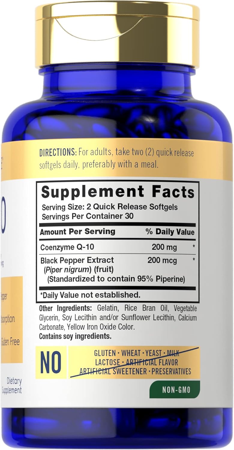 CoQ10 | 60 Capsulas blandas de 200 mg | Carlyle