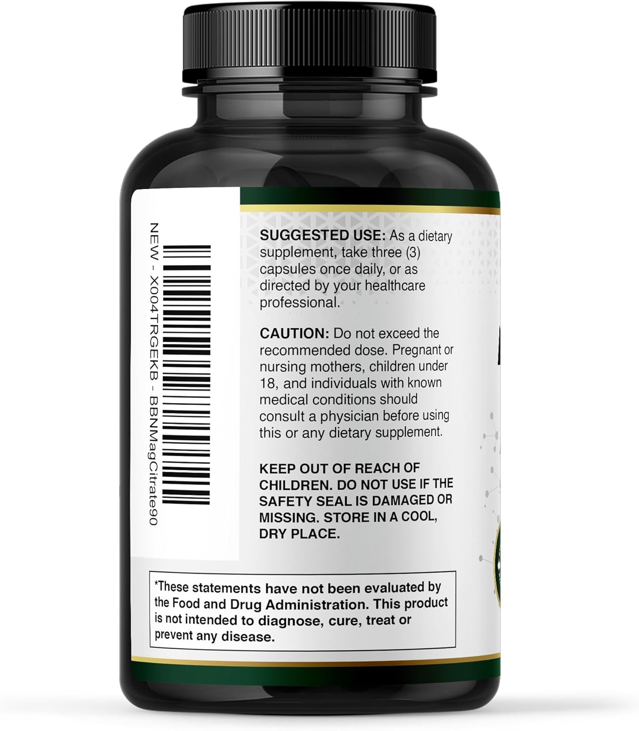 Citrato de magnesio de alta absorción | 90 capsulas de 300 mg | Built by Nature