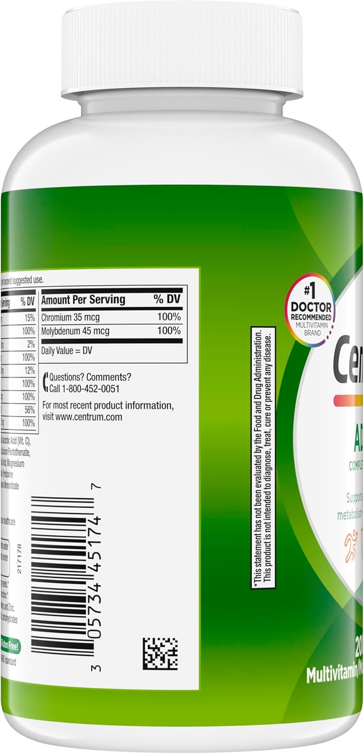 Multivitamínico con minerales para adultos | 200 Tabletas | Centrum