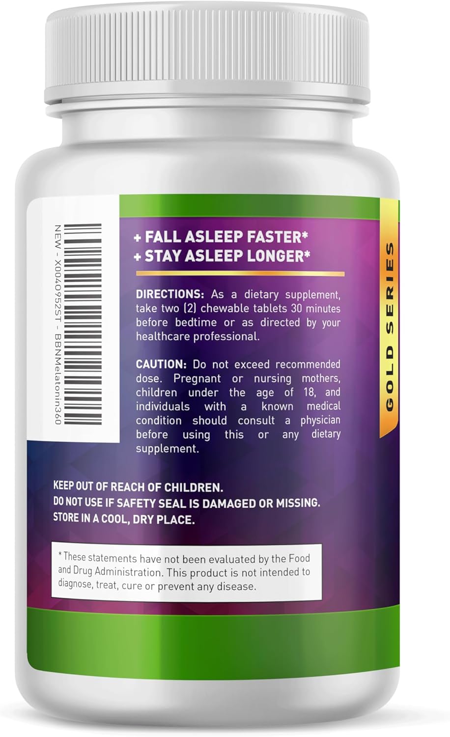 Melatonina con sabor a fresa | 360 tabletas de 10 mg | Built by Nature