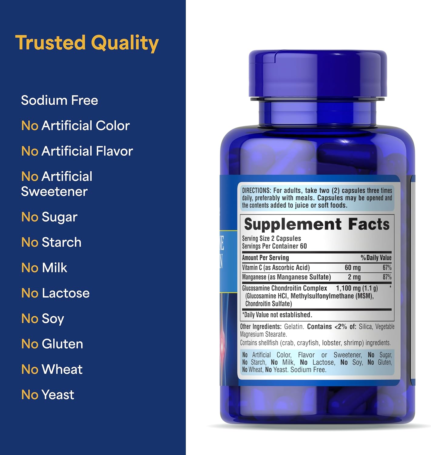 Puritan's Pride, Glucosamina condroitina complex, 120 capsulas