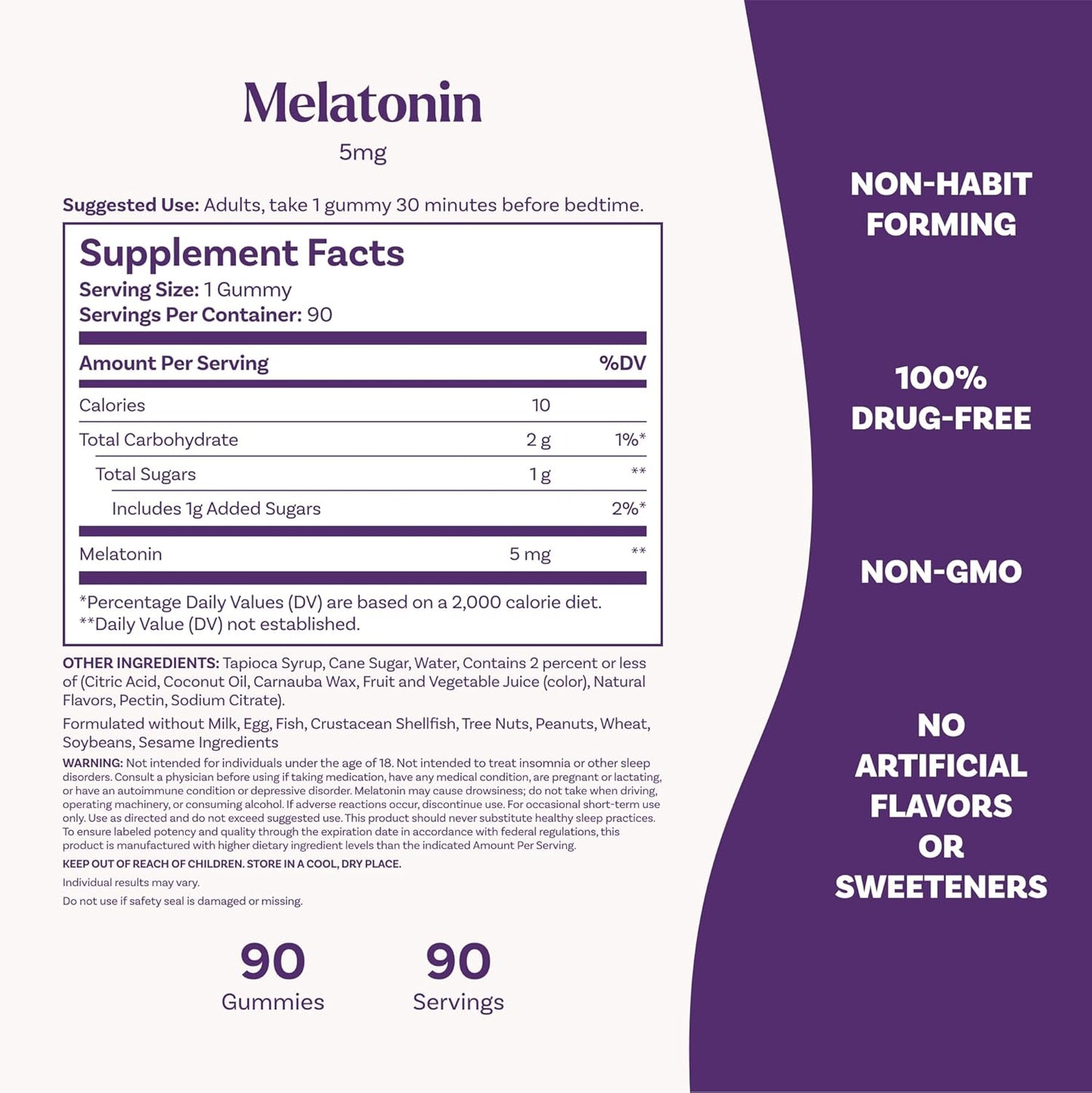 Natrol, Melatonina de 5 mg, 90 Gomitas con sabor a fresa