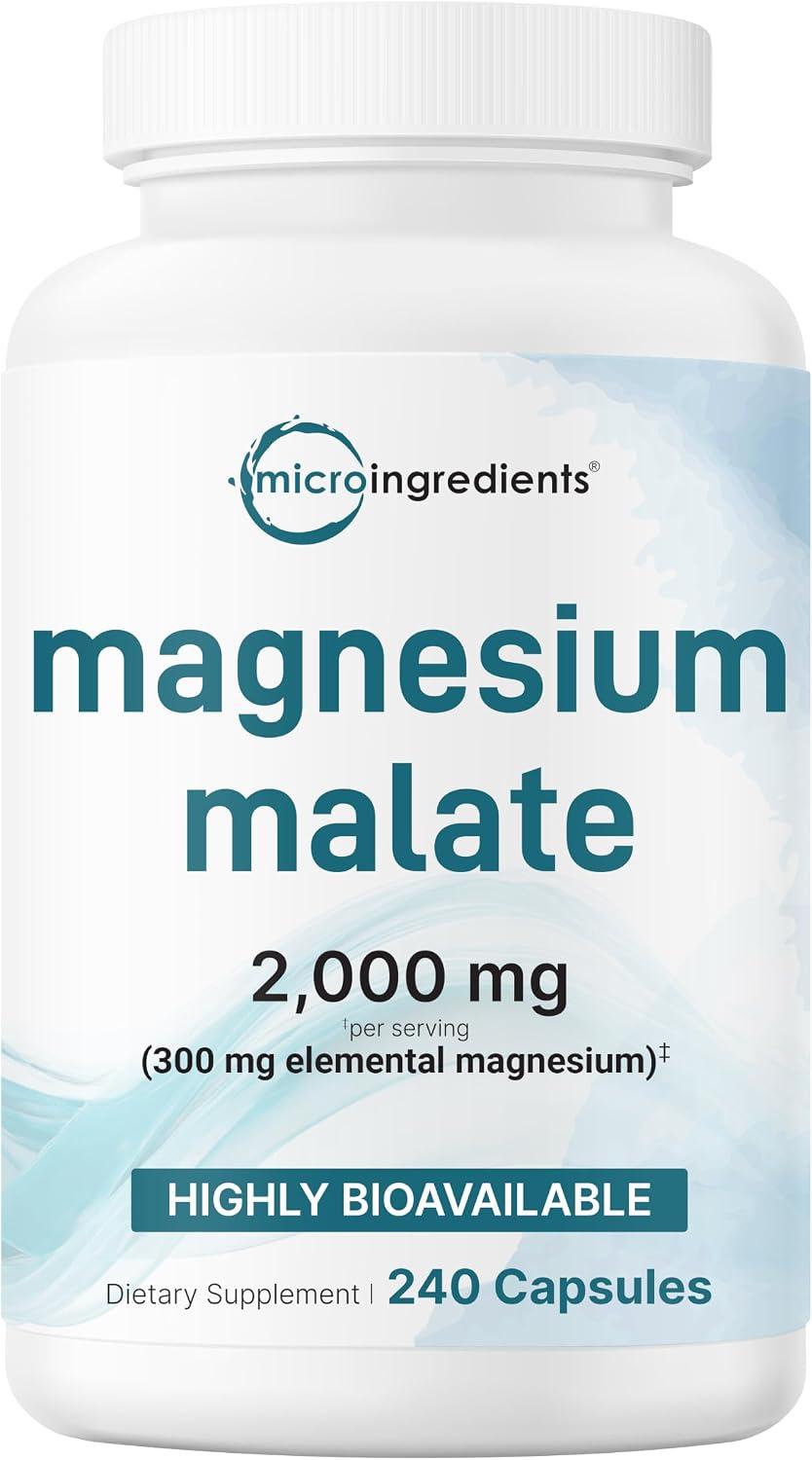 Melato de magnesio, 240 Capsulas de 2000mg, Micro Ingredients