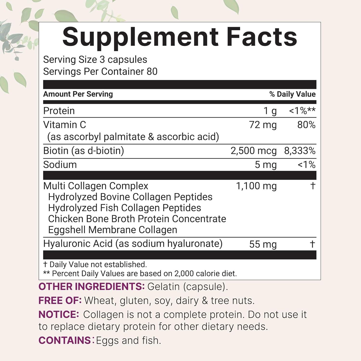 Micro Ingredients, Complejo de Péptidos de Multicolágeno, 240 Cápsulas, imagen 2
