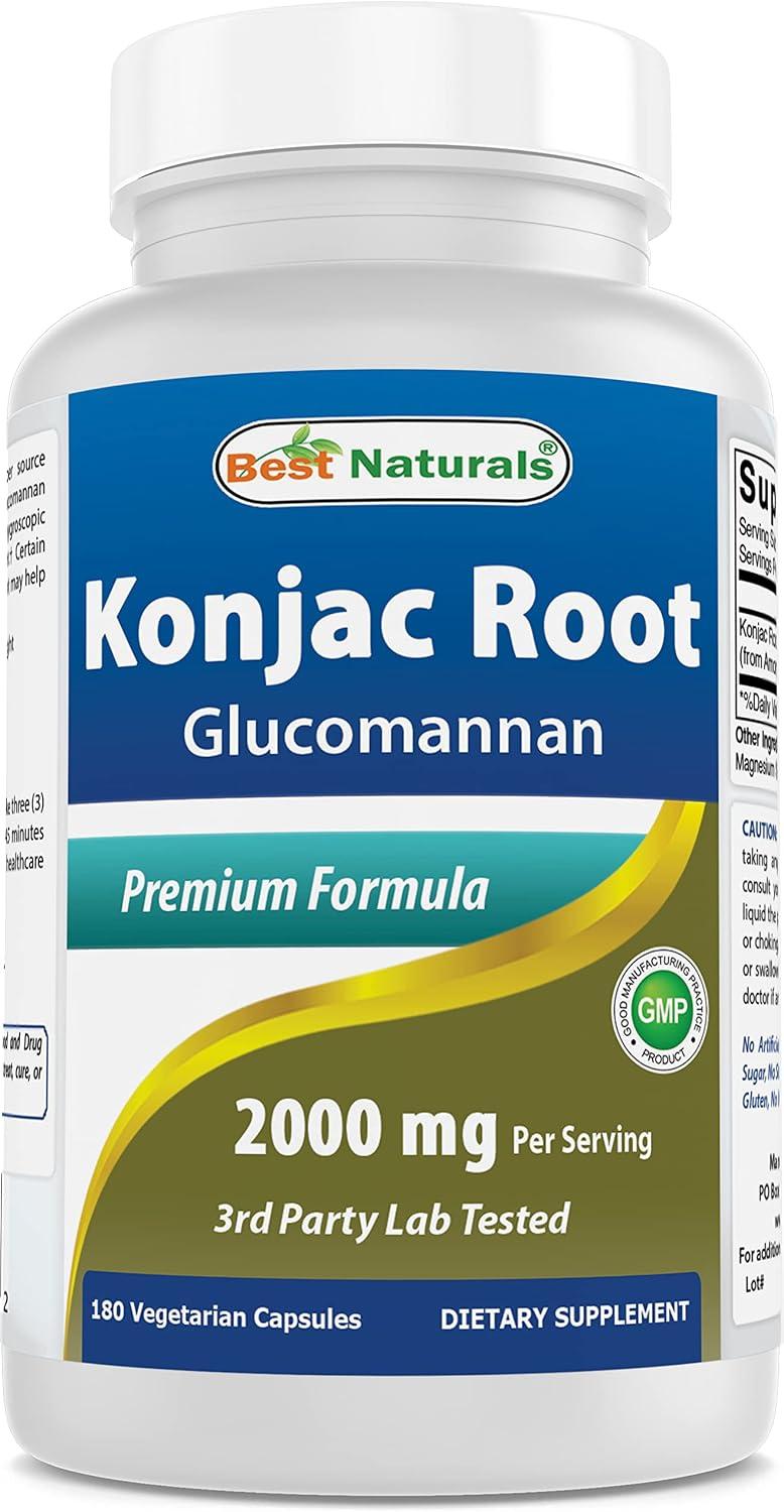 Raíz de Konjac, Glucomannan, 180 capsulas de 2000 mg