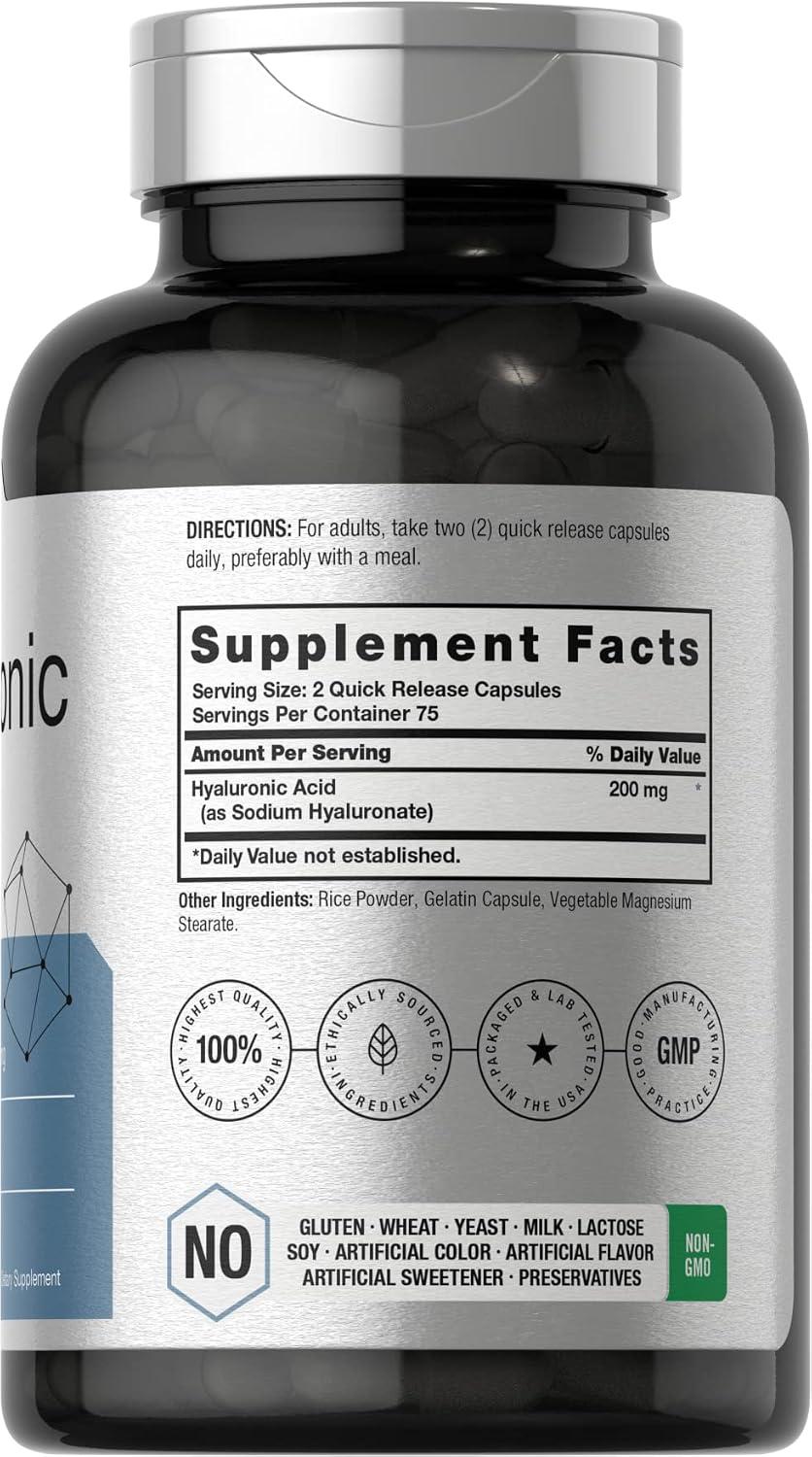Horbäach, Suplemento de ácido hialurónico, 150 Cápsulas de 200 mg, imagen 2