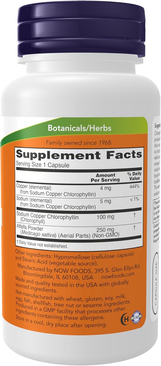 Capsulas de clorofila | 90 Capsulas de 100 mg | Now Foods, imagen 2