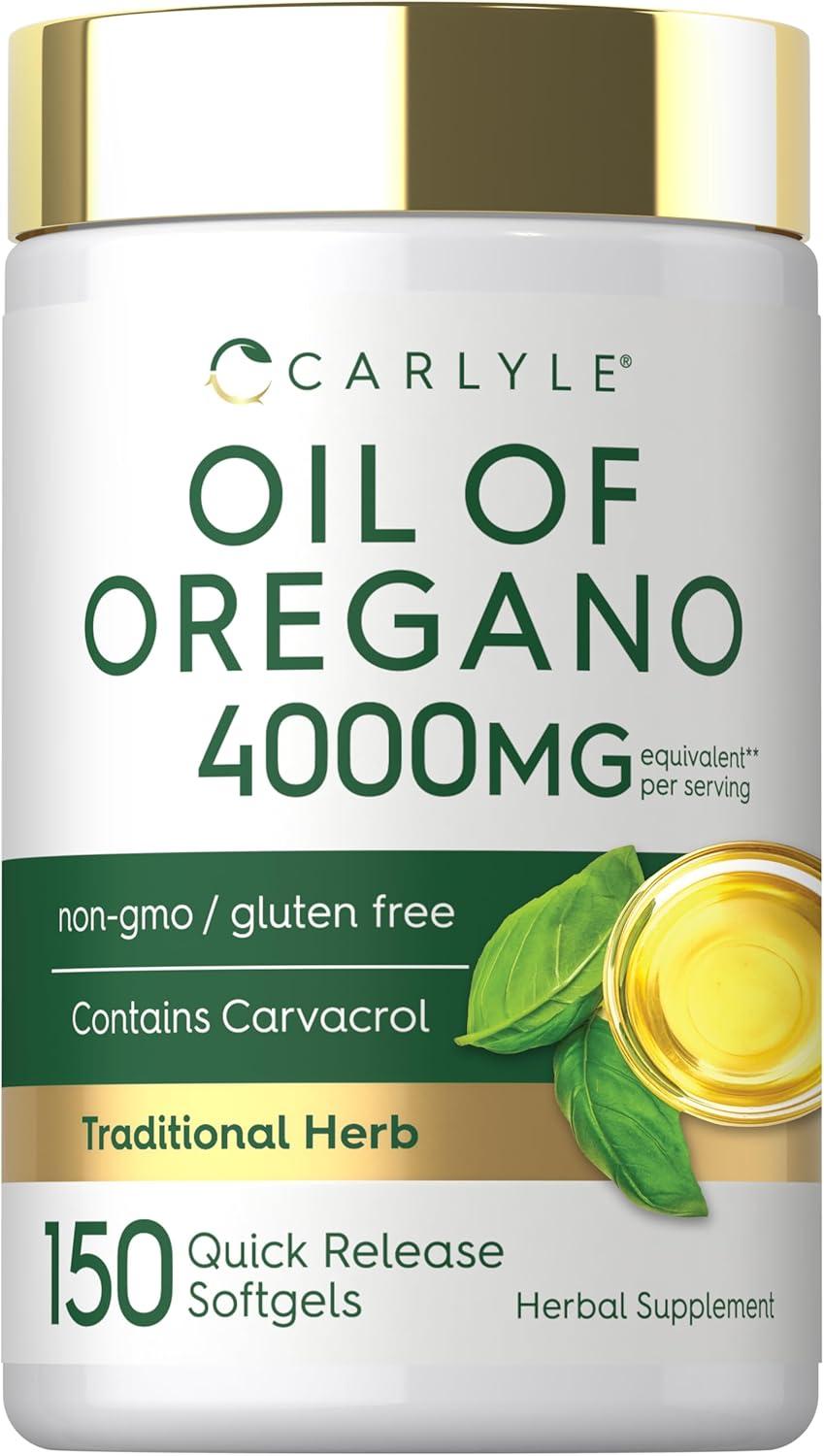 Carlyle, Aceite de oregano de 4000mg por servicio, 150 capsulas softgel
