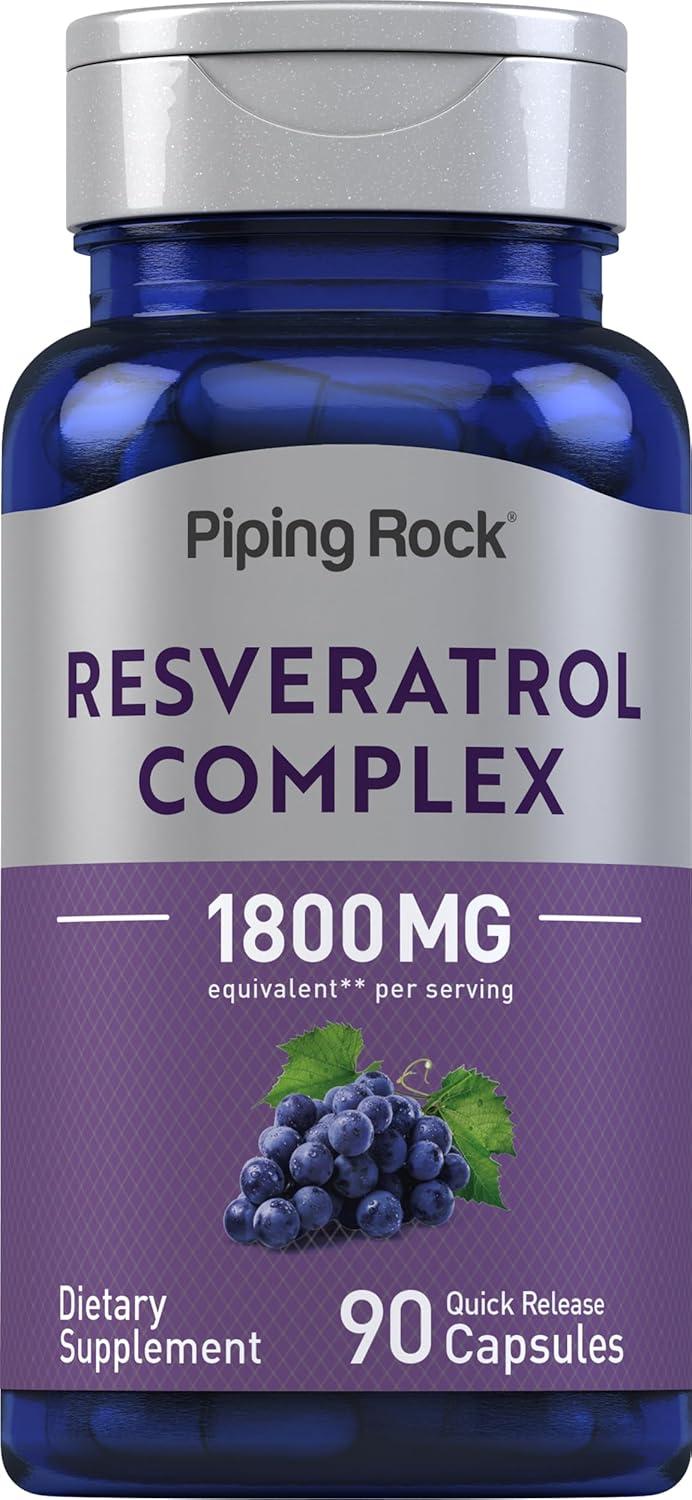 Complejo de resveratrol | 90 capsulas de 1800 mg | Piping Rock