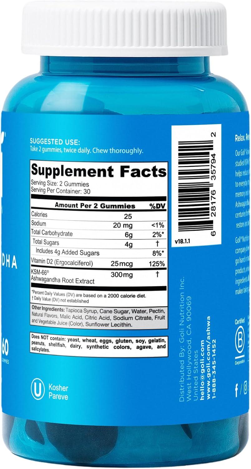 Goli Nutrition Ashwagandha Gummies – 60 Gomitas, imagen 2