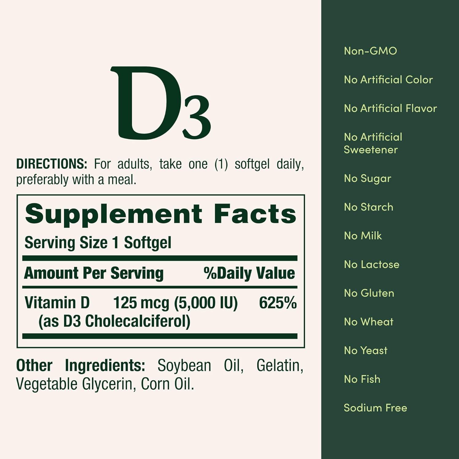 Natures Bounty, Vitamina D3, 2000Iu, 150 Capsulas softgel, imagen 2