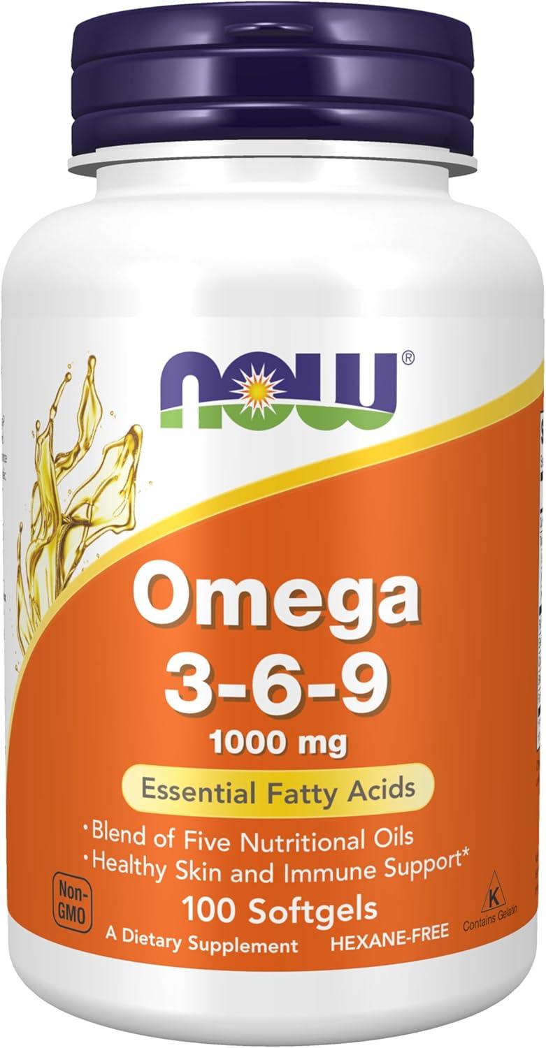 Now Foods, Omega 3-6-9, 1000mg por servicio, 100 softgel