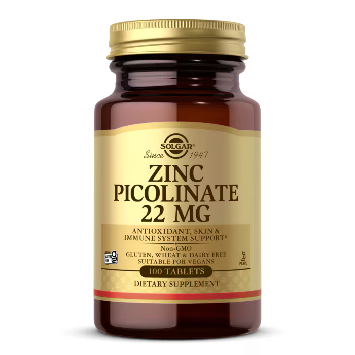 Solgar, Picolinato de zinc, 100 Tabletas de 22 mg