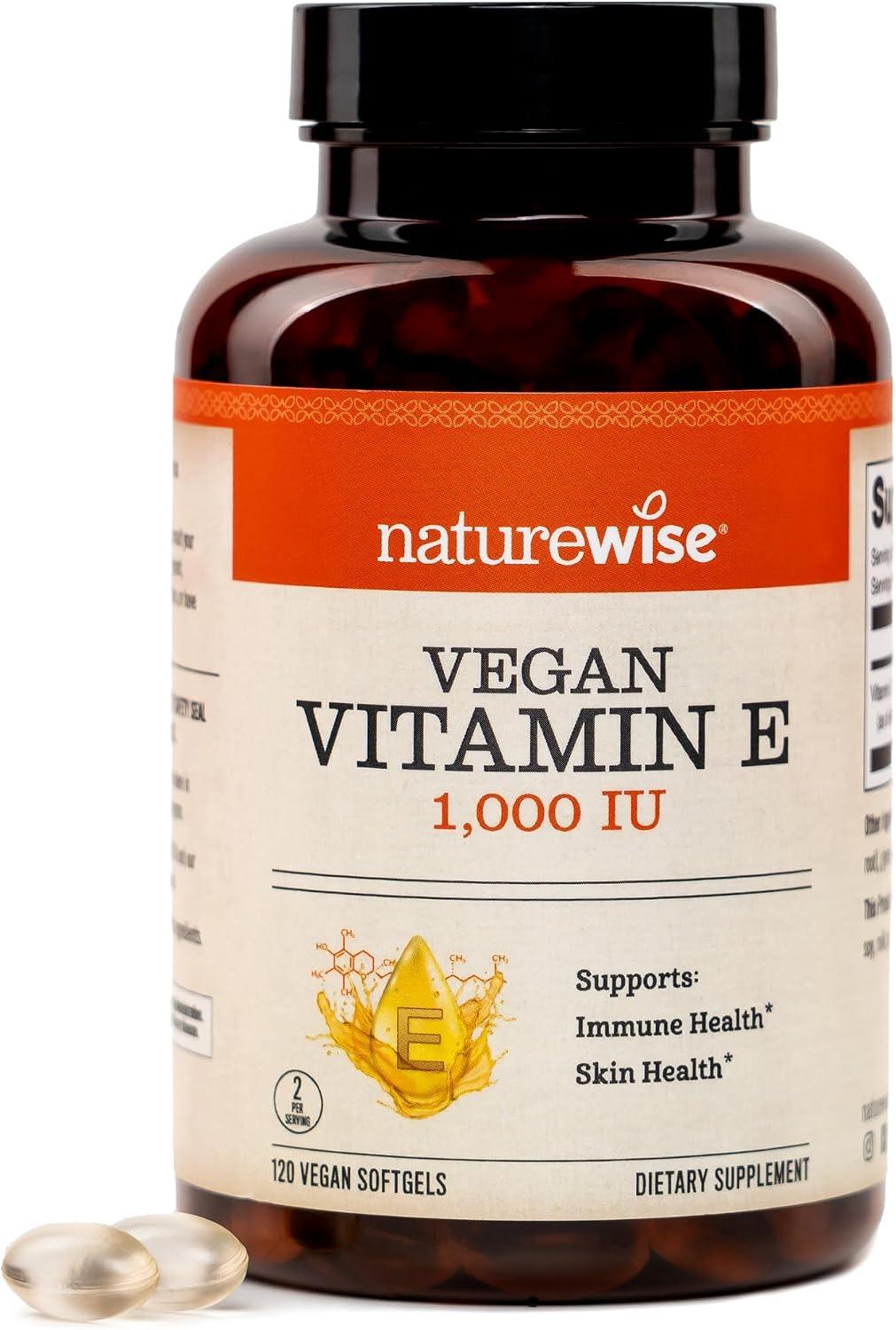 Vitamina E, 120 capsulas de 1000 UI, (450 mg de dL-Alfa), NatureWise