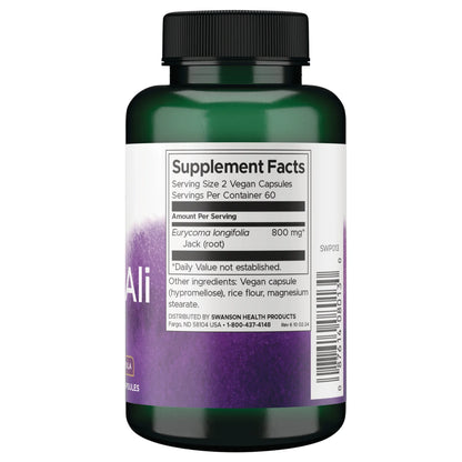 Swanson, Tongkat Ali, 120 Capsulas de 400 mg