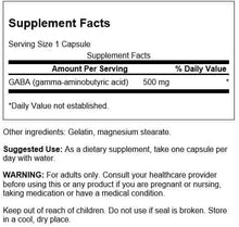 GABA, 100 capsulas de 500mg, Swanson