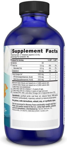 Nordic Naturals, Suplemento DHA para niños, 530 mg de omega 3 con EPA y DHA, 96 Servicios