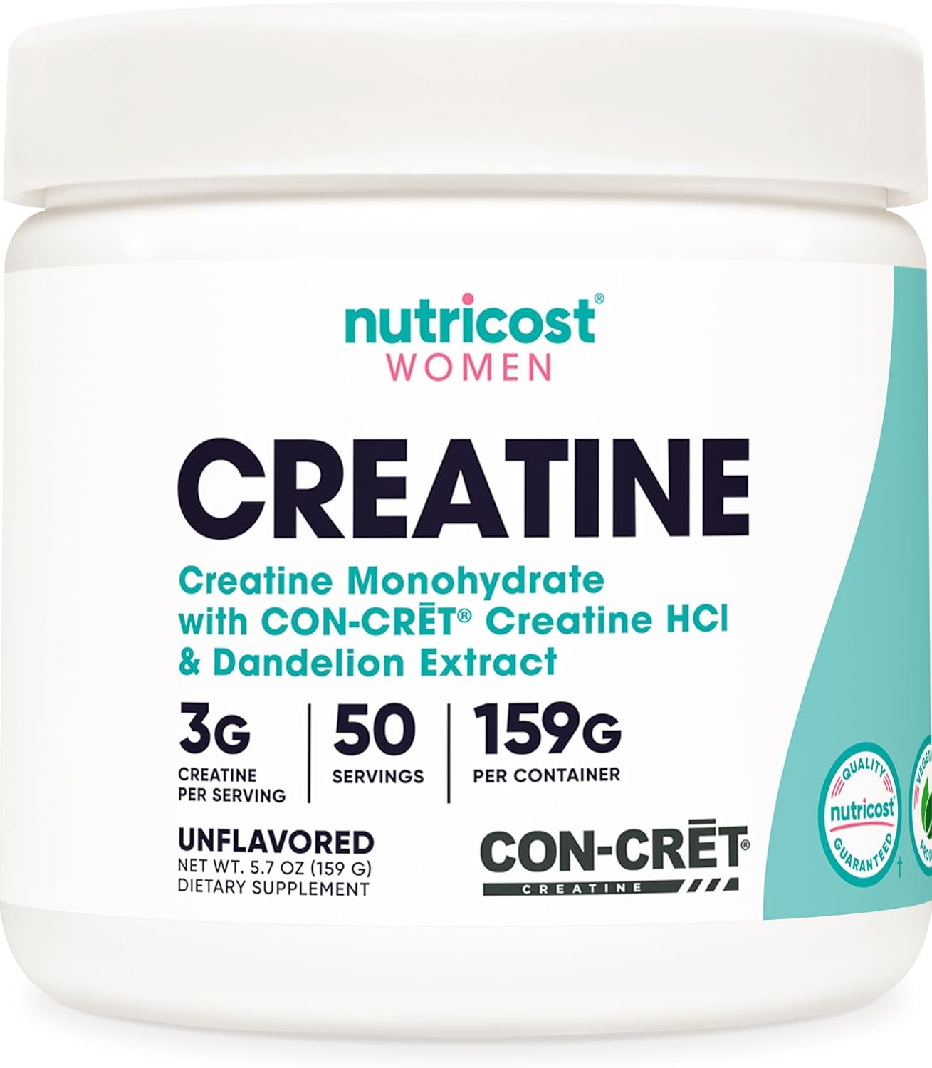 Creatina monohidratada con diente de leon en polvo | 50 servicios 3g | Nustricost