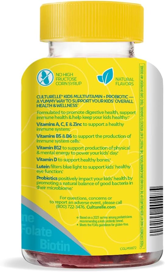 Gomitas multivitamínicas con probióticos para niños | 60 unidades | Culturelle