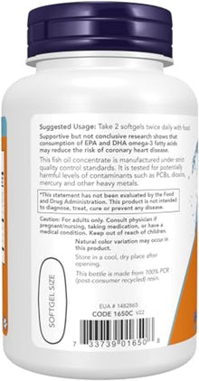 Now Foods, Omega 3, Fish Oil, 1000mg, 100 capsulas