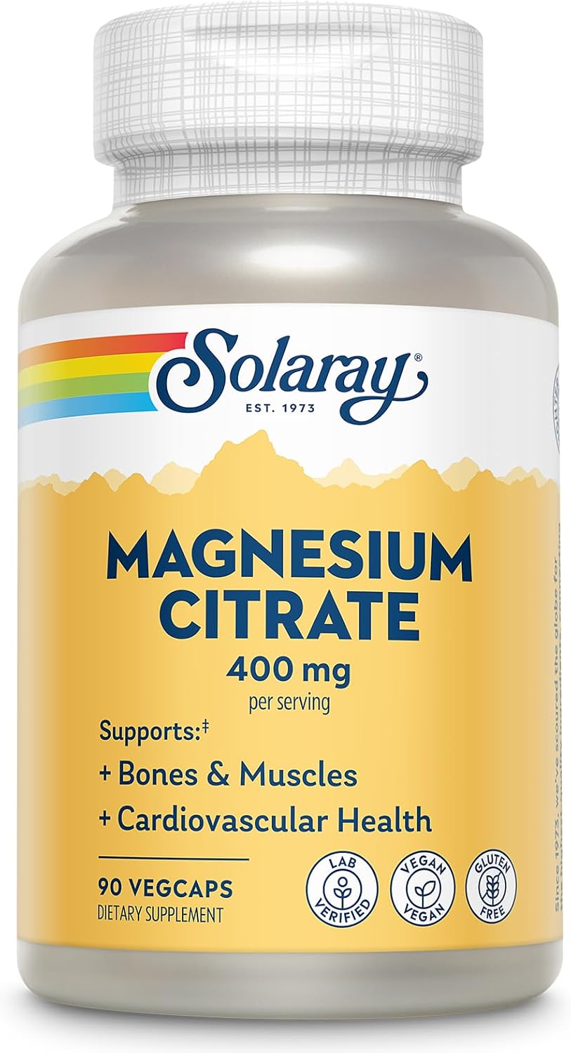Citrato de magnesio | 90 Capsulas de 400 mg | Solaray