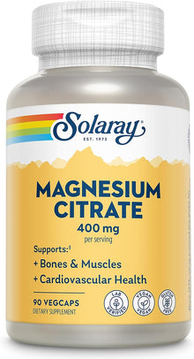 Citrato de magnesio | 90 Capsulas de 400 mg | Solaray