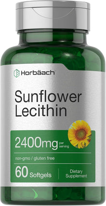 Lecitina de girasol | 60 Capsulas blandas de 2400 mg | Horbäach
