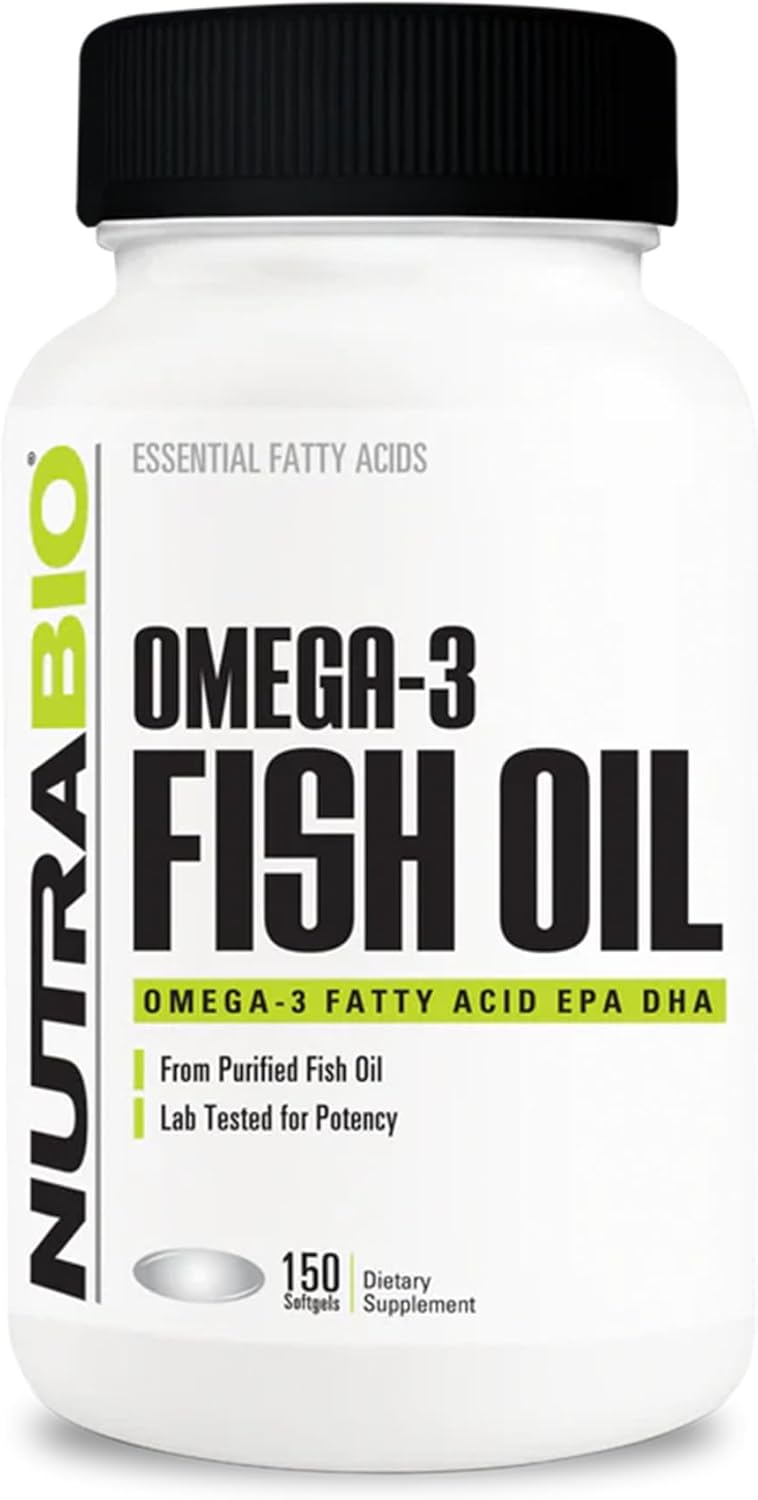 NutraBio, Aceite de pescado Omega 3, 150 Capsulas Softgel de 2000 mg