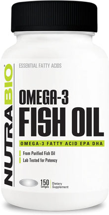 NutraBio, Aceite de pescado Omega 3, 150 Capsulas Softgel de 2000 mg