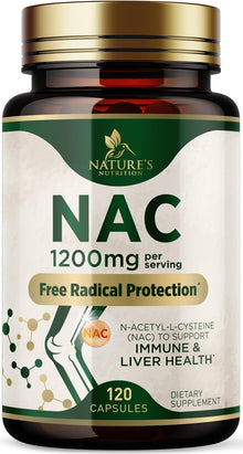 Nac, N-acetil-L-cisteína | 120 capsulas de 1200 mg | Nature's Nutrition