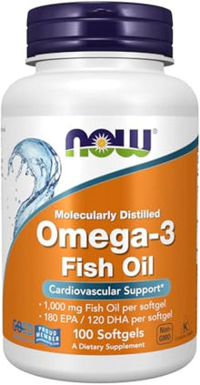 Now Foods, Omega 3, Fish Oil, 1000mg, 100 capsulas