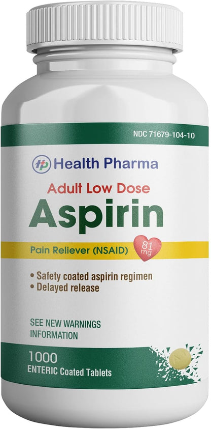 Aspirina, 100 Tabletas de 81mg, Health Pharma