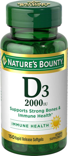 Natures Bounty, Vitamina D3, 2000Iu, 150 Capsulas softgel
