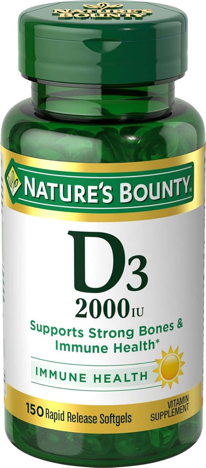 Natures Bounty, Vitamina D3, 2000Iu, 150 Capsulas softgel