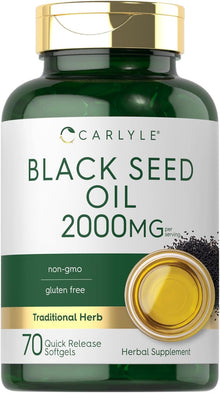 Aceite de Semilla Negra en Gel, 70 capsulas de 2000 mg, Carlyle
