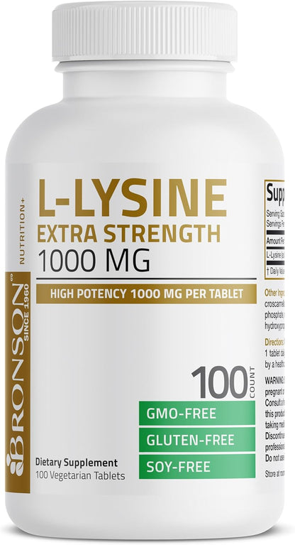 L-Lisina extra fuerte | 100 tabletas de 1000 mg | Bronson