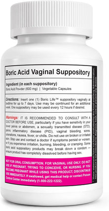 NutraBlast, Ácido Bórico de 600mg, 14 supositorios vaginales
