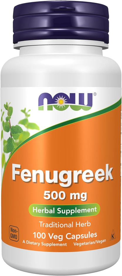 Fenogreco, 100 Capsulas de 500mg, NOW Foods Suplementos