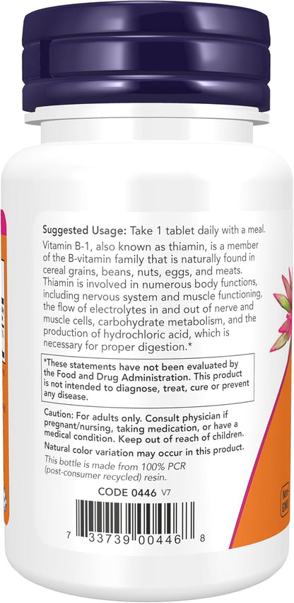 Vitamina B-1 | 100 tabletas de 100 mg | NOW Foods