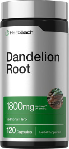 Suplemento de raíz de diente de león, 120 capsulas de 1,800mg, Horbäach
