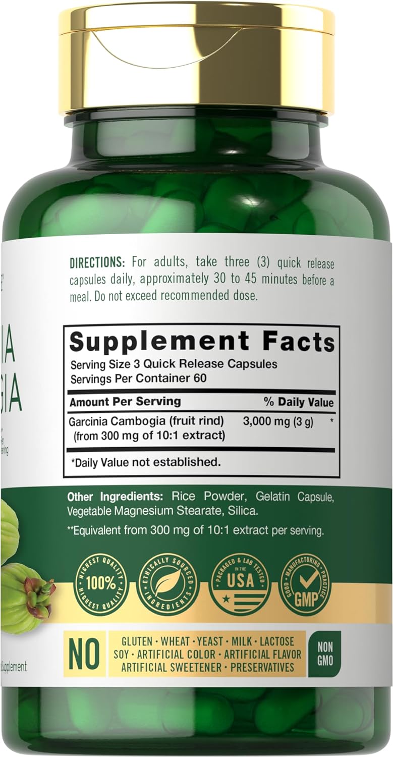 Garcinia cambogia | 180 Capsulas de 3000 mg | Carlyle