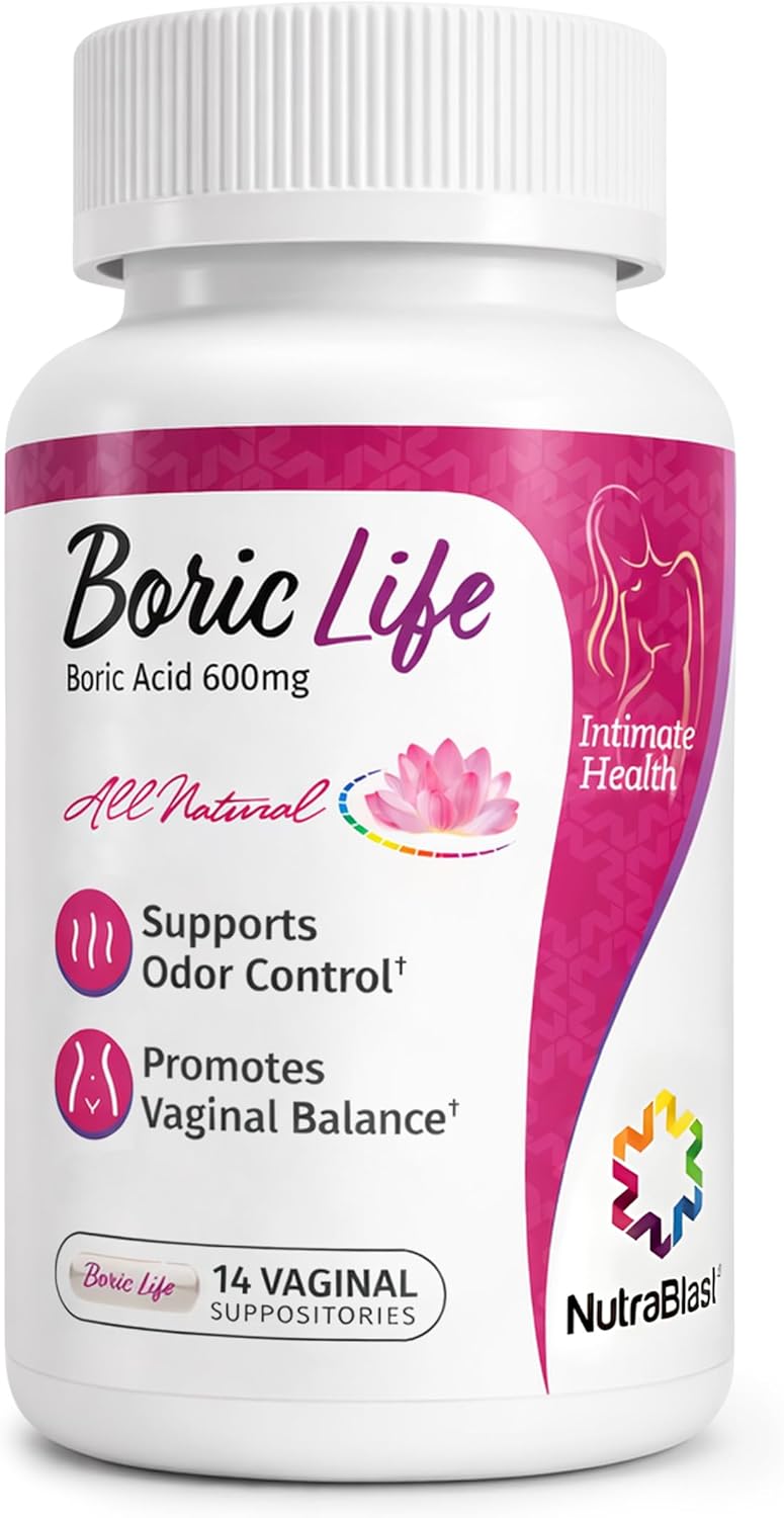 NutraBlast, Ácido Bórico de 600mg, 14 supositorios vaginales
