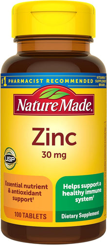 Nature Made, Suplemento de Zinc de 30 mg, 100 Tabletas