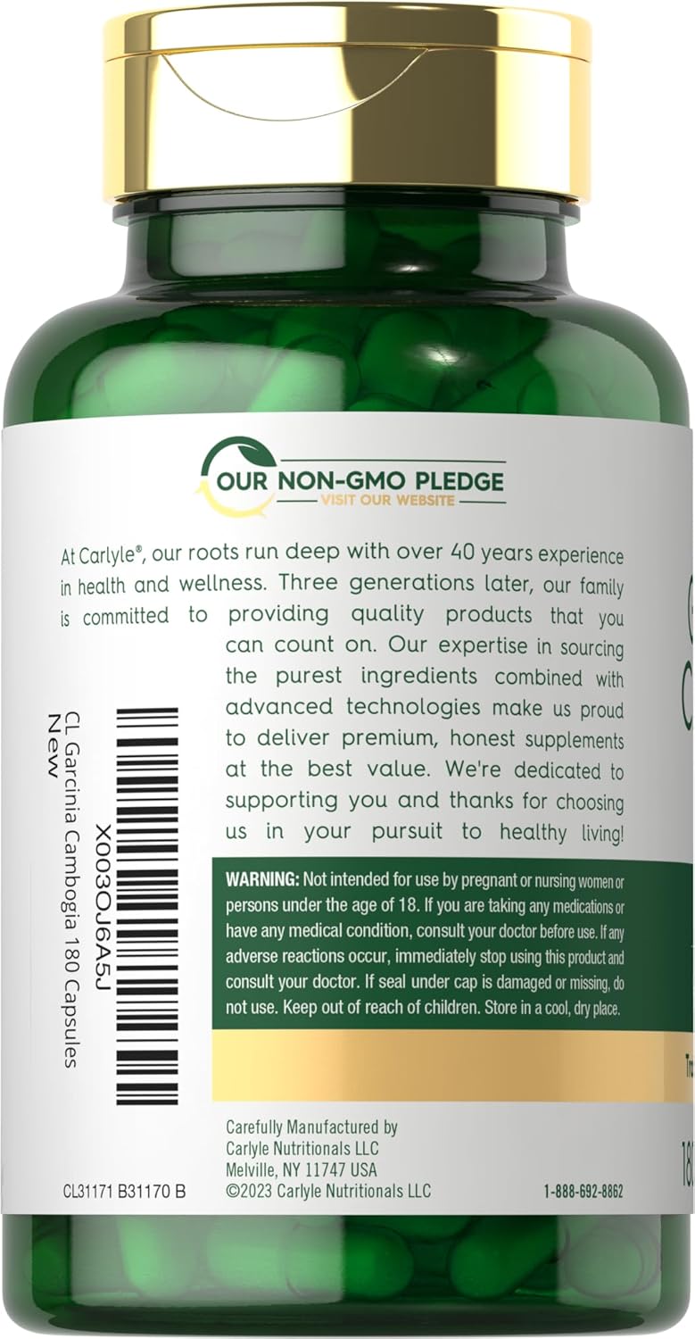 Garcinia cambogia | 180 Capsulas de 3000 mg | Carlyle