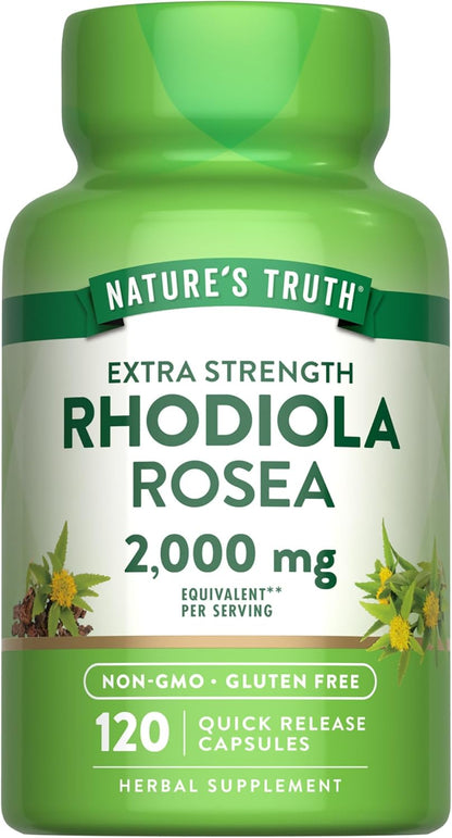 Rhodiola Rosea Extra fuerte |120 capsulas de 2000 mg | Nature's Truth