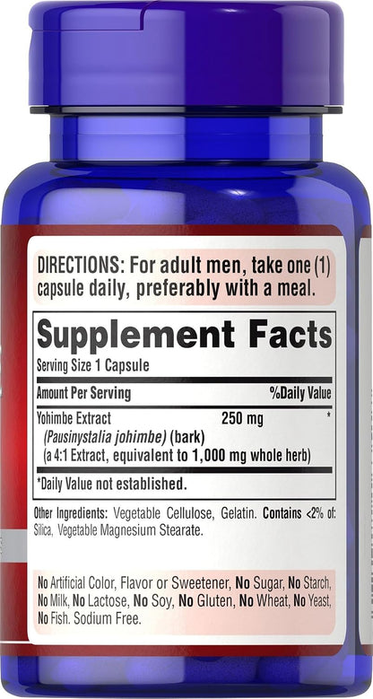 Yohimbe, 50 capsulas de 1,000mg, Puritan's Pride