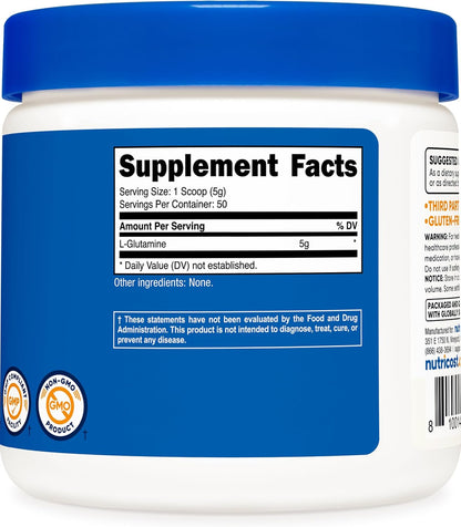 Nutricost, L-Glutamina en polvo, 8.8 Onzas, 50 Servicios