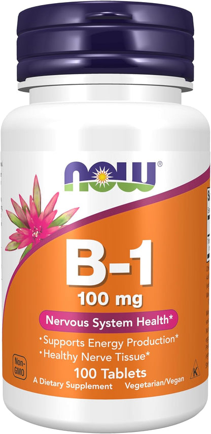 Vitamina B-1 | 100 tabletas de 100 mg | NOW Foods